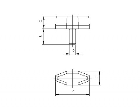 Flügelschraube GS - Technische Zeichnung | Kuala Kunststofftechnik GmbH